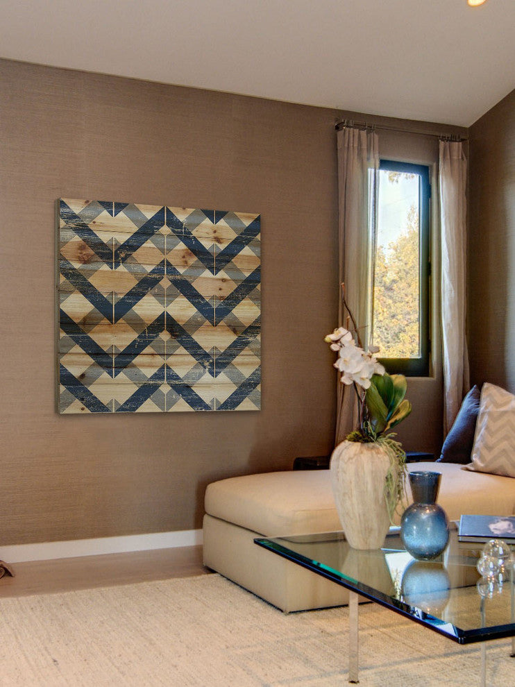 "Linkage" Painting Print on Natural Pine Wood