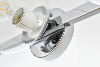 3 Light Chrome And Clear Bath Sconce