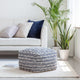 Malibu 22" x 22" x 16" Blue and Ivory Pouf