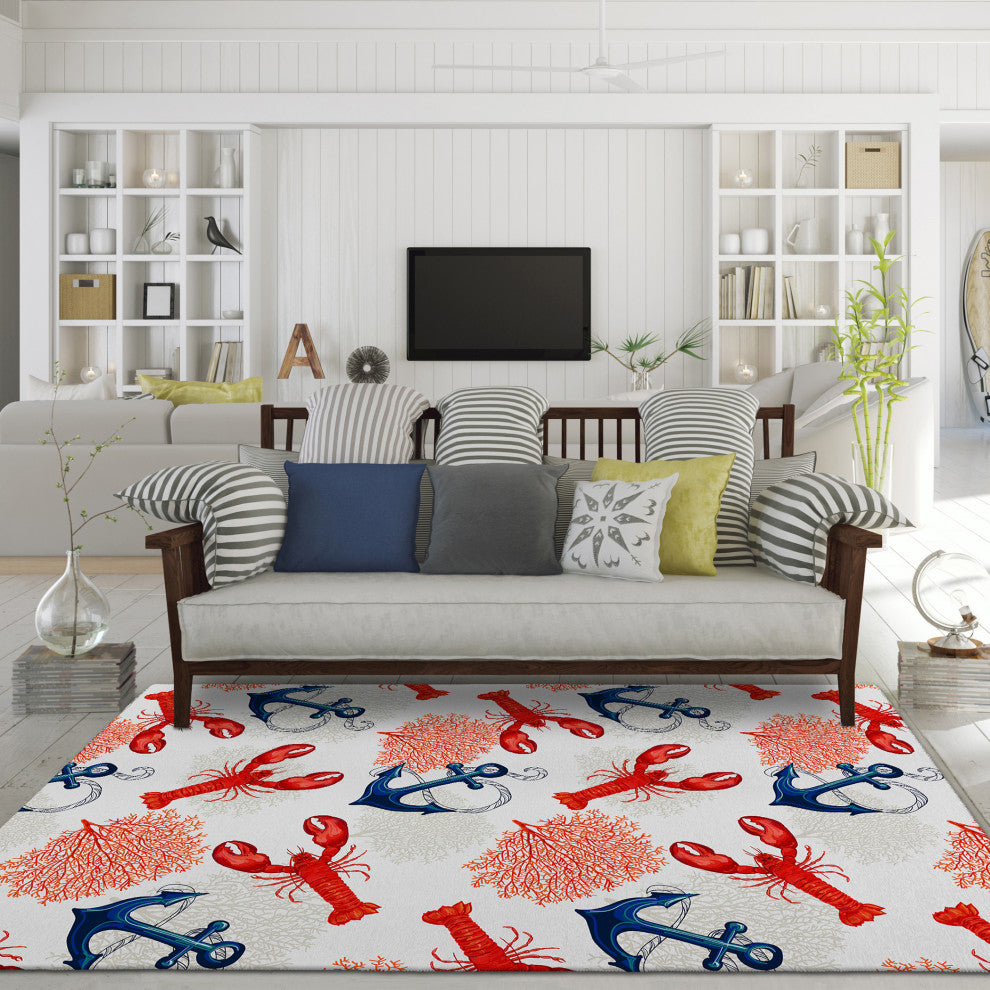 Indoor/Outdoor Harbor HA4 Ivory Machine Washable 5' x 7'6" Rug