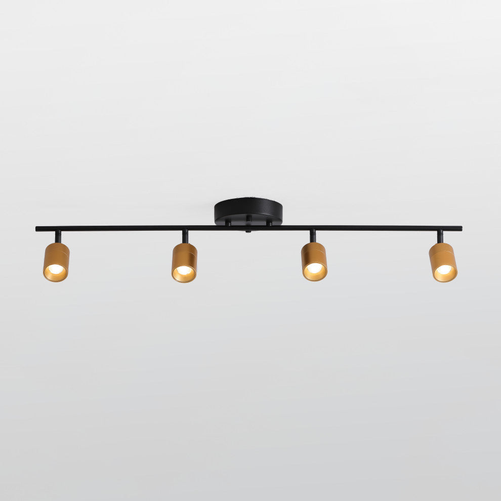 Vidalite Shura 4 Head LED Flush Mount FIxed Track Light, Brass/Black