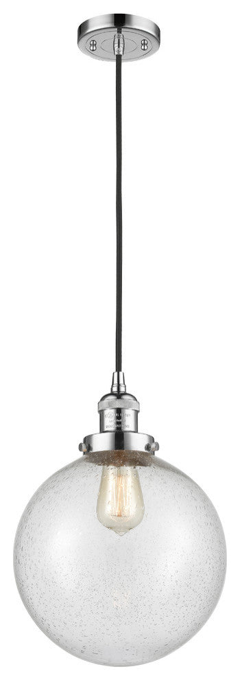 X-Large Beacon 1-Light Mini Pendant, Polished Chrome, Seedy