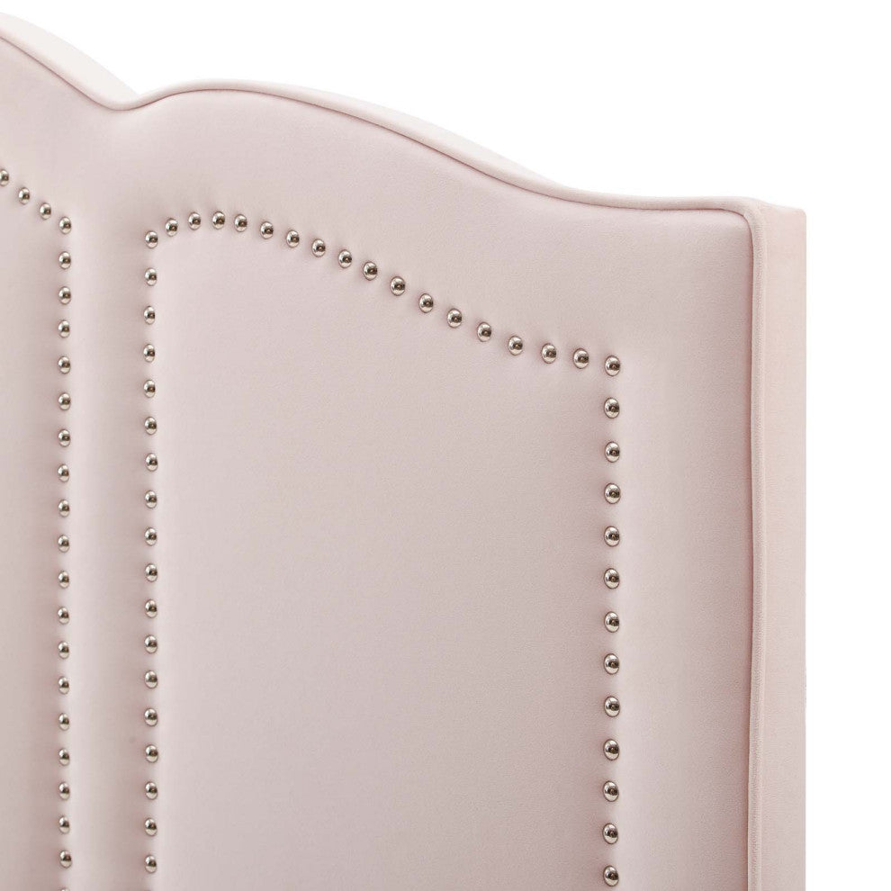 Headboard, King Size, Velvet, Pink, Modern Contemporary, Bedroom Master Suite