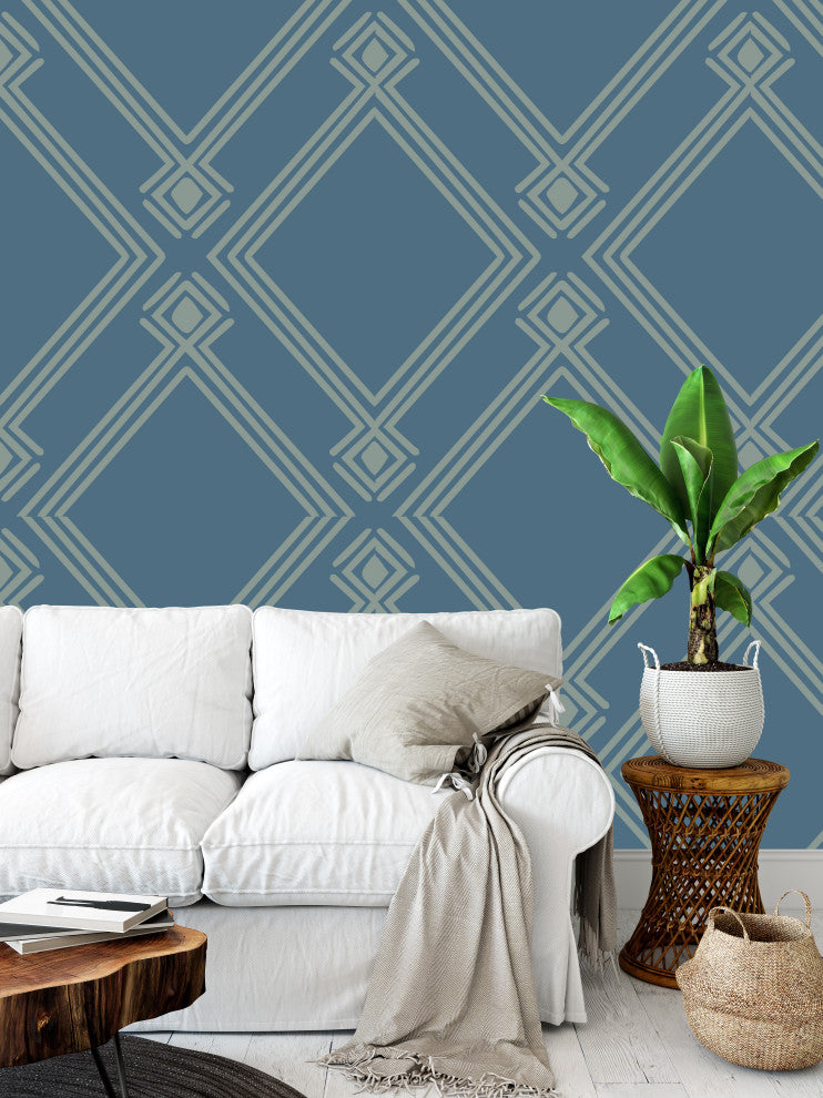 Diamond Air Force Blue Wallpaper by Monor Designs, 24"x72"