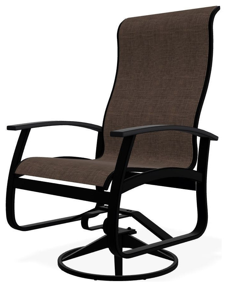 Belle Isle Sling Outdoor Swivel Rocker, Mocha/Black