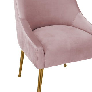 Beatrix Pleated Velvet Side Chair, Mauve