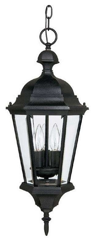 Capital Lighting Carriage House 3 Lamp Outdoor Hanging Fixture, Black