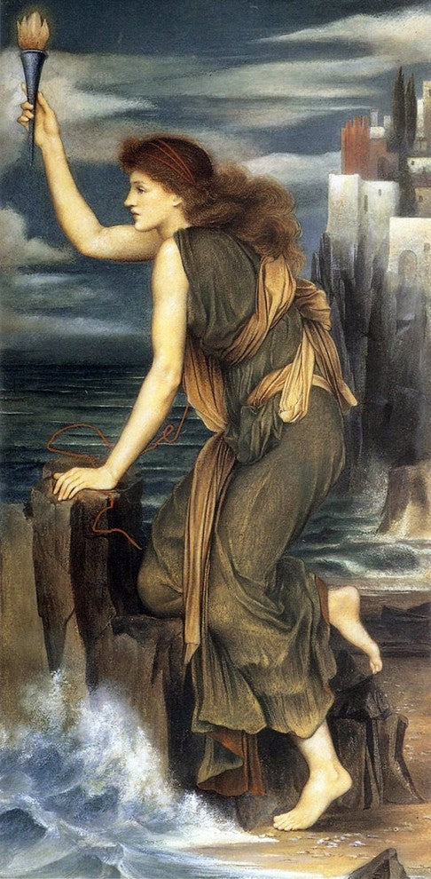 Evelyn De Morgan Hero Holding the Beacon for Leander Wall Decal