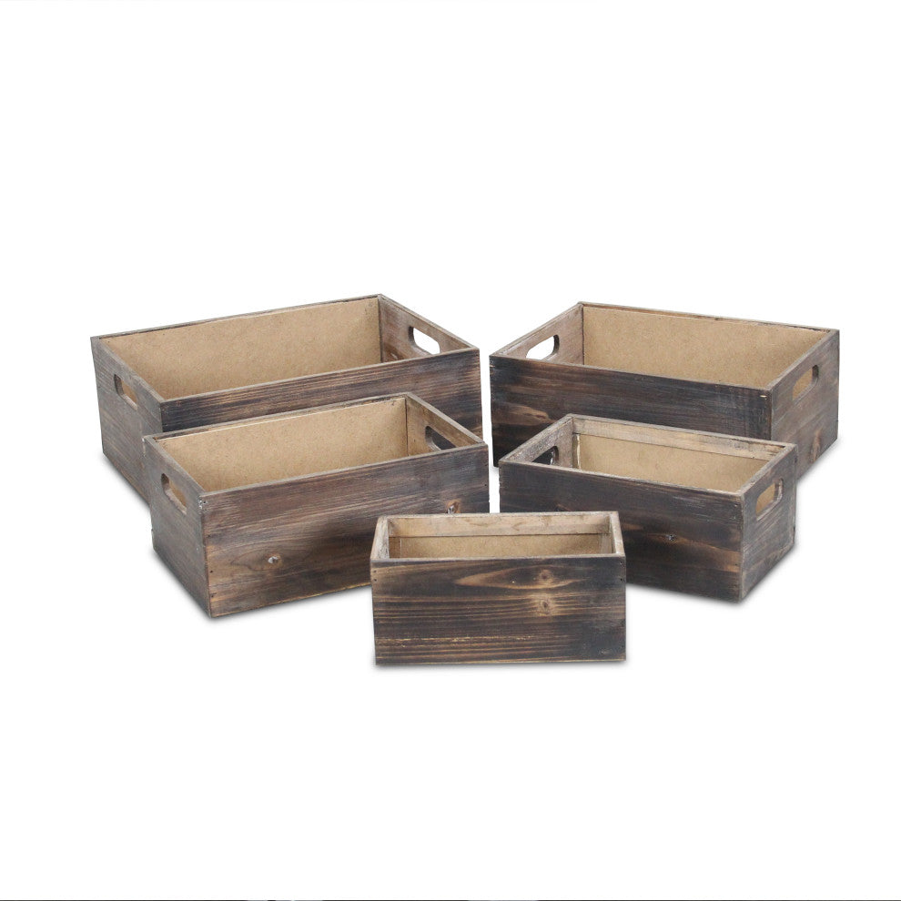 Chalkboard Wooden Crates, Set of 5