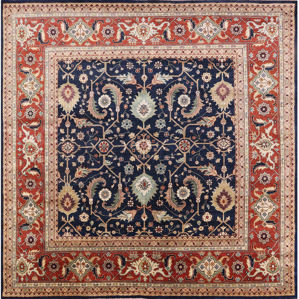 Ahgly Company Indoor Square Mid-Century Modern Area Rugs, 4' Square