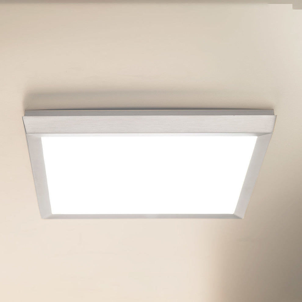 Argo 11" LED Square Flush Mount 3000K, Brushed Nickel