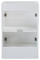SmartFold 24" Single Sink Vanity, White With White Ceramic Top, Brushed Nickel