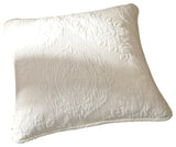 Tache 2 Piece Powder Snow 100% Cotton Solid White 18x18 Cushion Covers