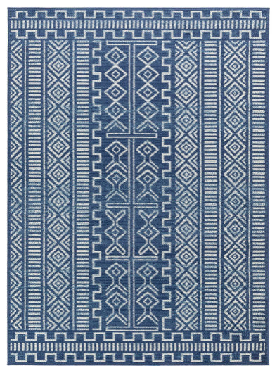 Surya Ustad UST-2309 7'10"x10'2" Rug, Navy/Denim/Cream