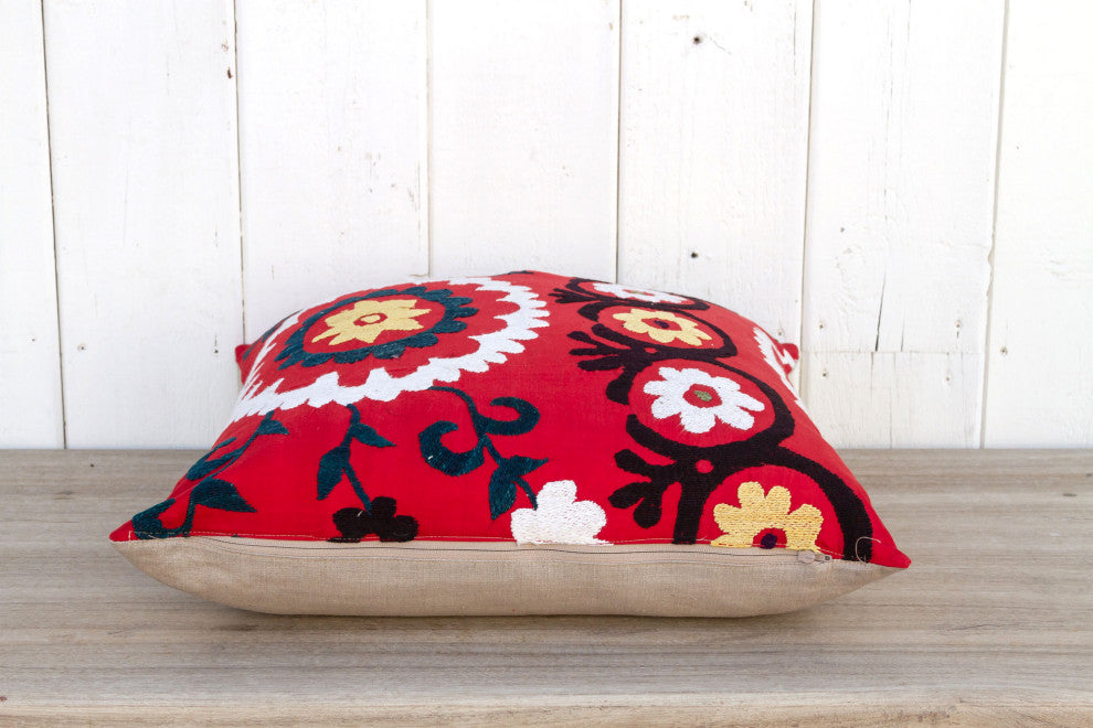 Summer Vintage Floral Suzani Pillow