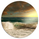 Rushing Waves Under Heavy Clouds, Beach Round Wall Art, 23"