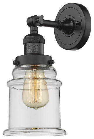 Canton 1-Light Sconce, Clear Glass, Oil Rubbed Bronze