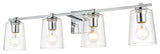 4 Light Chrome And Clear Bath Sconce