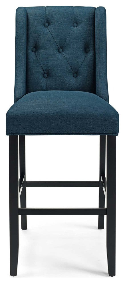 Baronet Tufted Button Upholstered Fabric Bar Stool Azure
