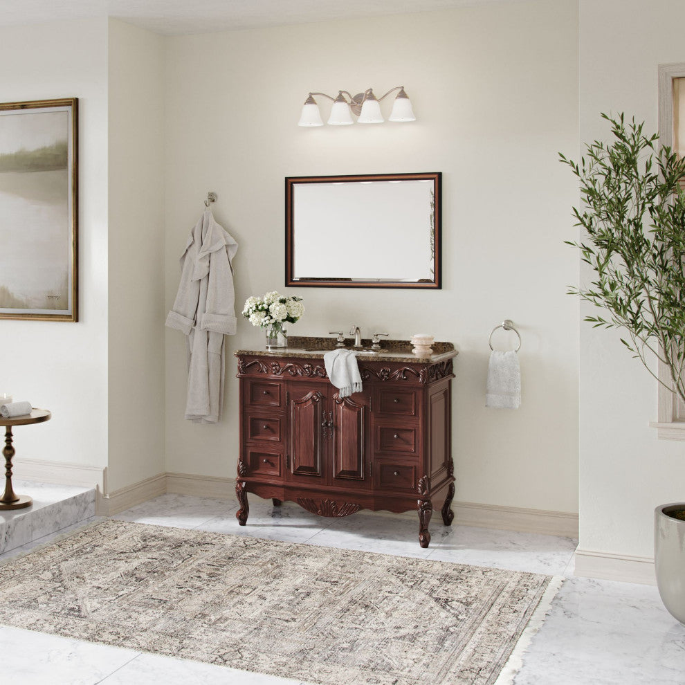 The Agnes Bathroom Vanity, Brown, 42", Single Sink, Freestanding