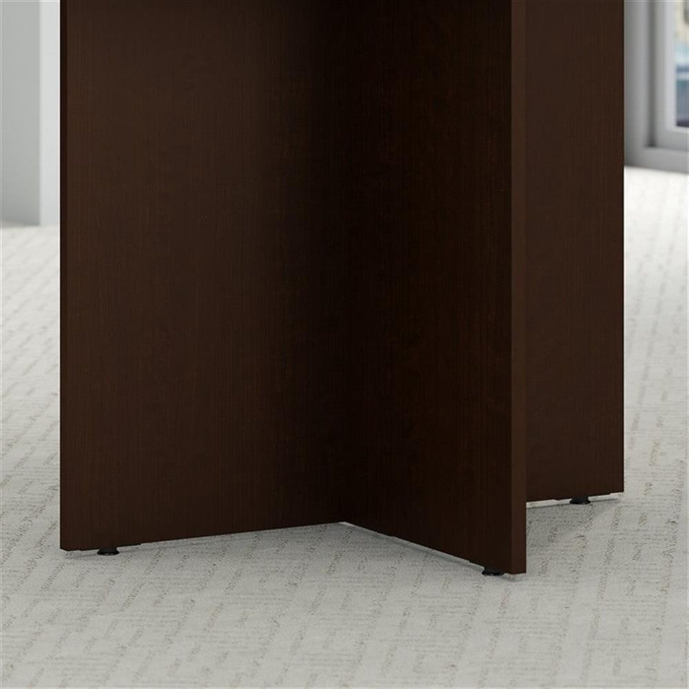 Bush Business Furniture Round Conference Table with Wood Base in Mocha Cherry