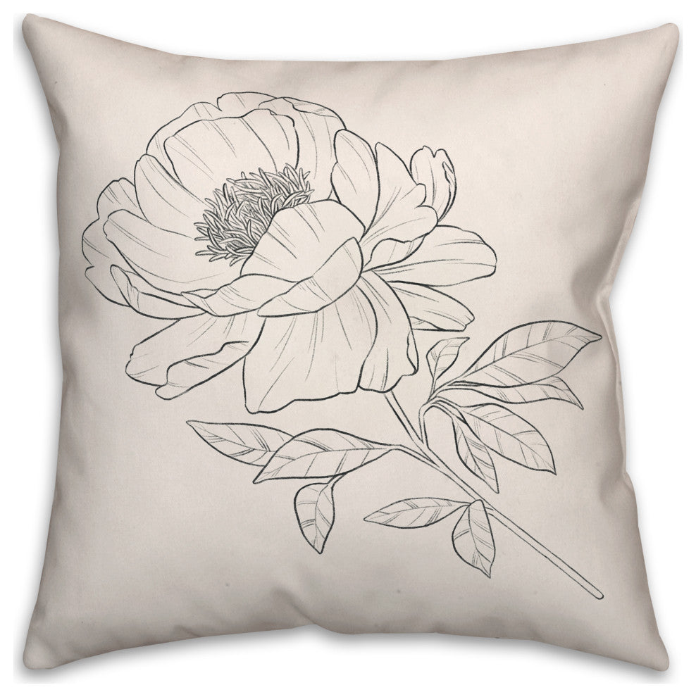 Poppy Floral II 18"x18" Spun Poly Pillow