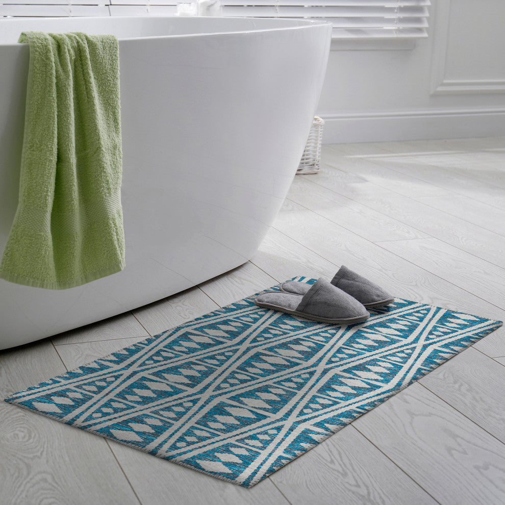 Indoor/Outdoor Sedona SN6 Indigo Machine Washable 1'8" x 2'6" Rug