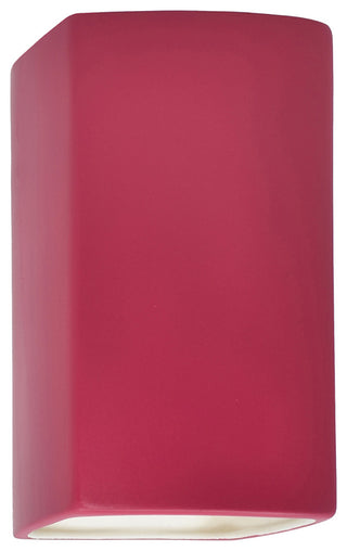 Ambiance Large Rectangle Outdoor Wall Sconce, Closed, Cerise, E26