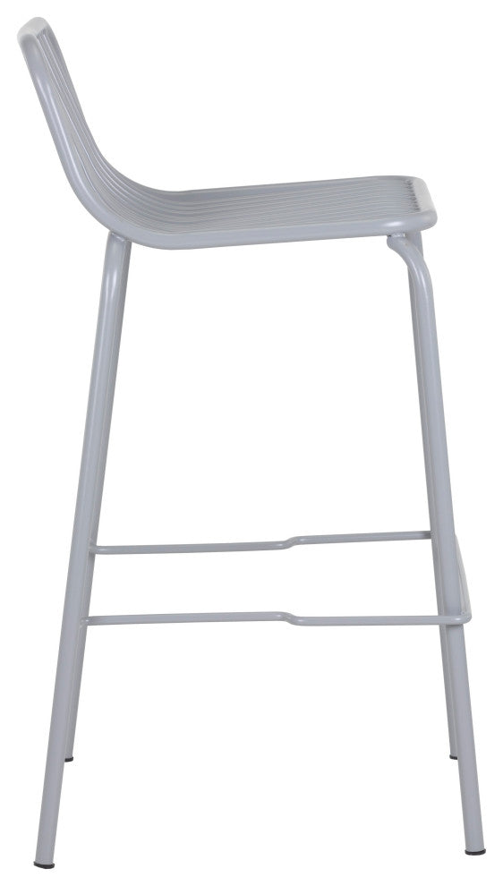 Cypress Outdoor Counter Stool, Silver, Set of 2