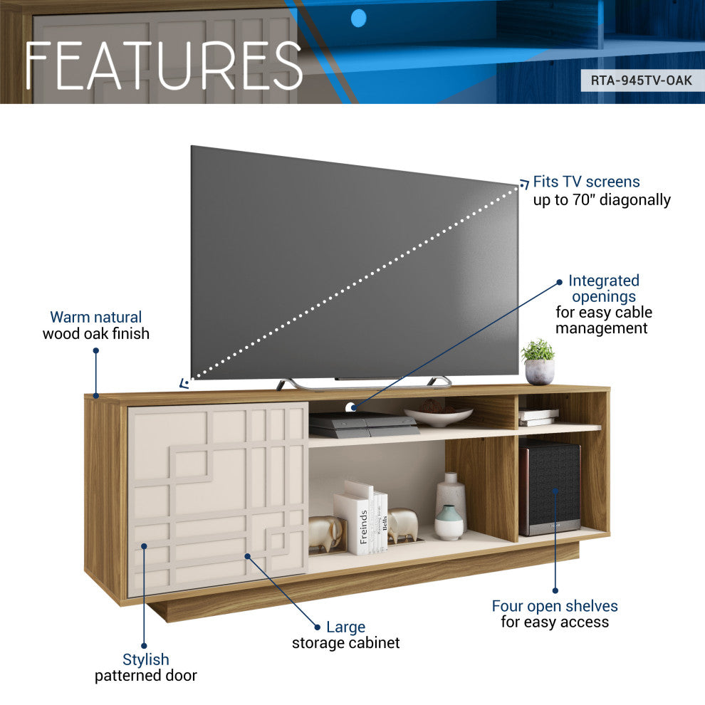 Techni Mobili TV Stand for TV"™s Up to 70"�, Oak