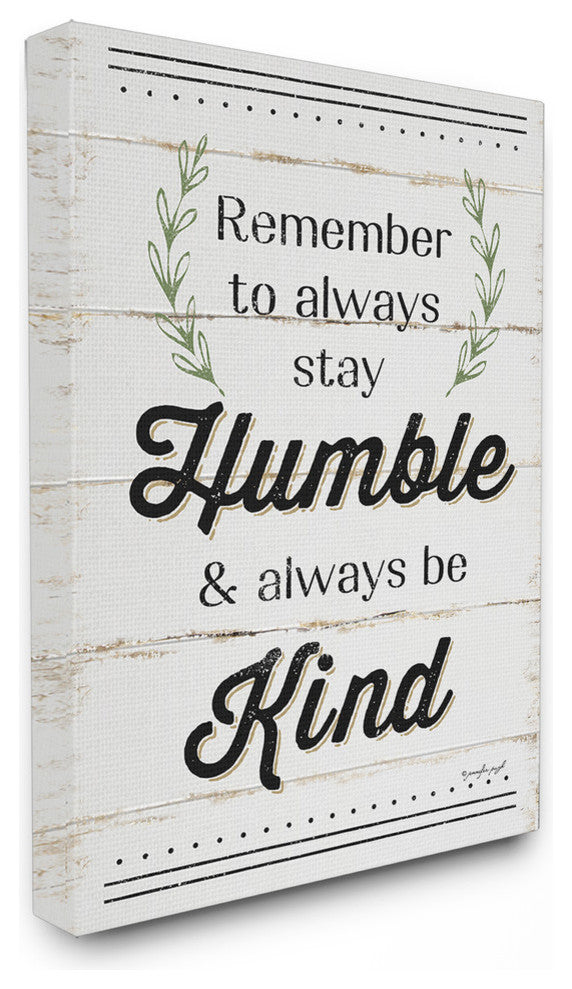 "Humble And Kind Rosemary Sprig Typography" 30x40, XXL Stretched Canvas Wall Art