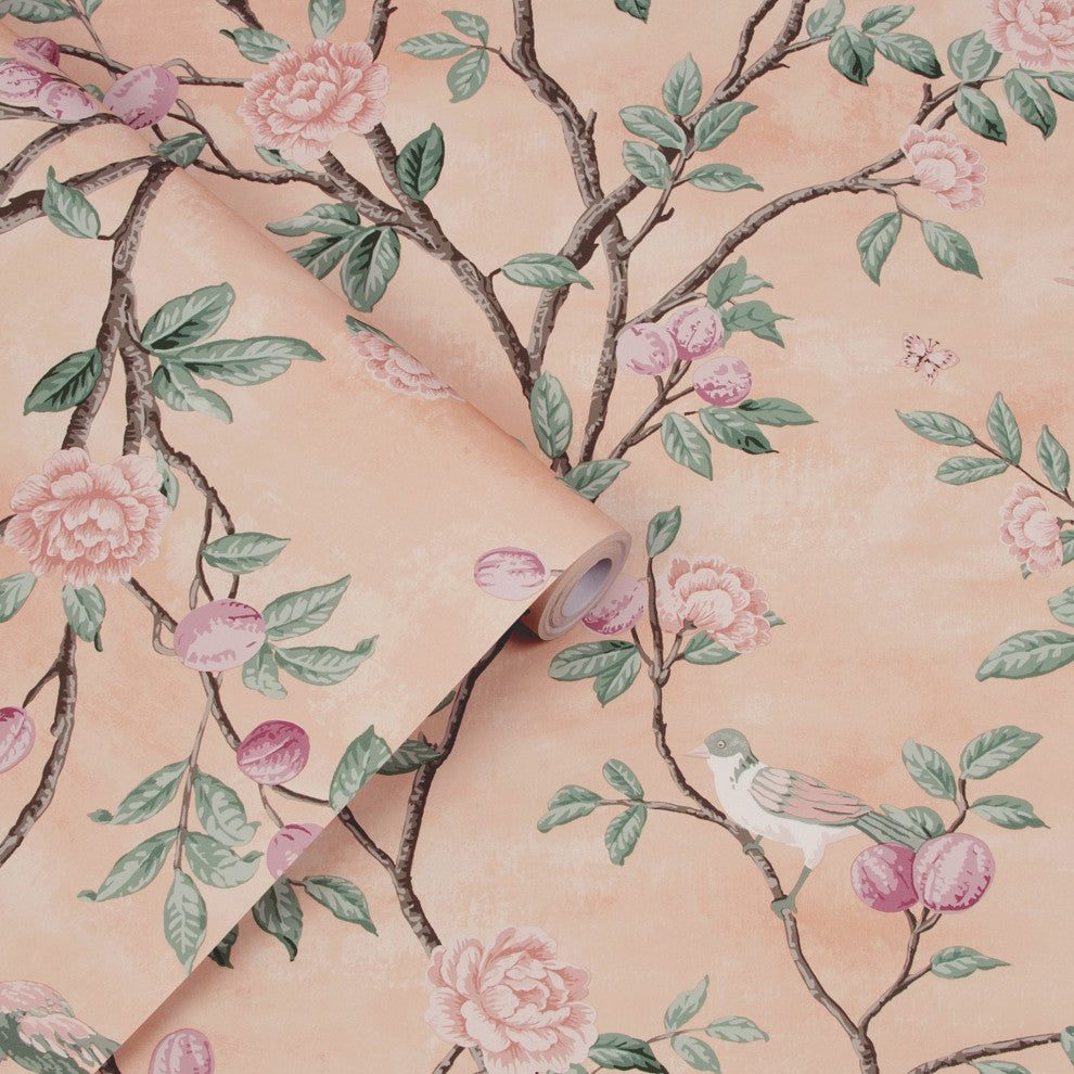 Laura Ashley Eglantine Wallpaper, Blush