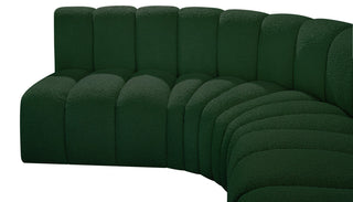 Arc Boucle Fabric Upholstered 8-Pc. Inward Curved Modular Sectional, Green