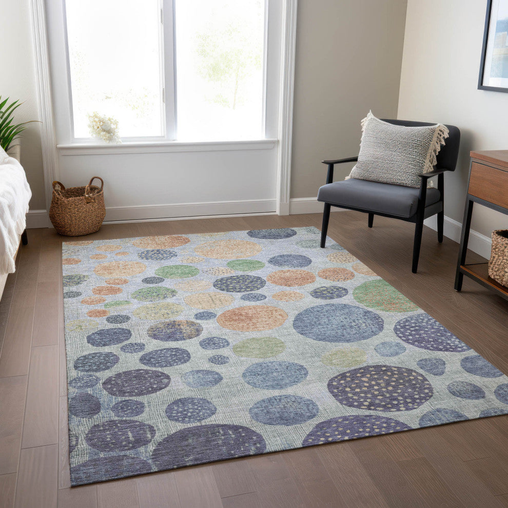 Machine Washable Indoor/Outdoor Chantille ACN1899 Denim 10' x 14' Rug