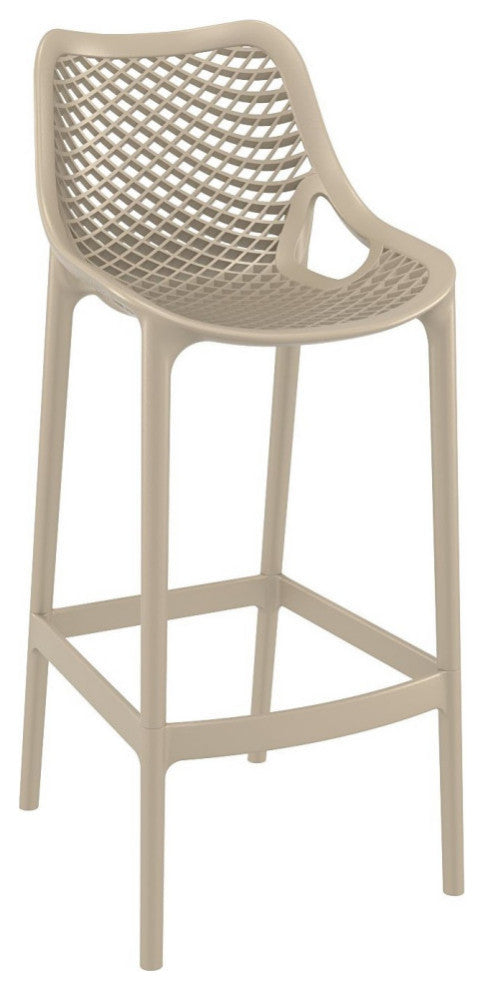 Sky Air Square Bar Set With 2 Barstools Taupe