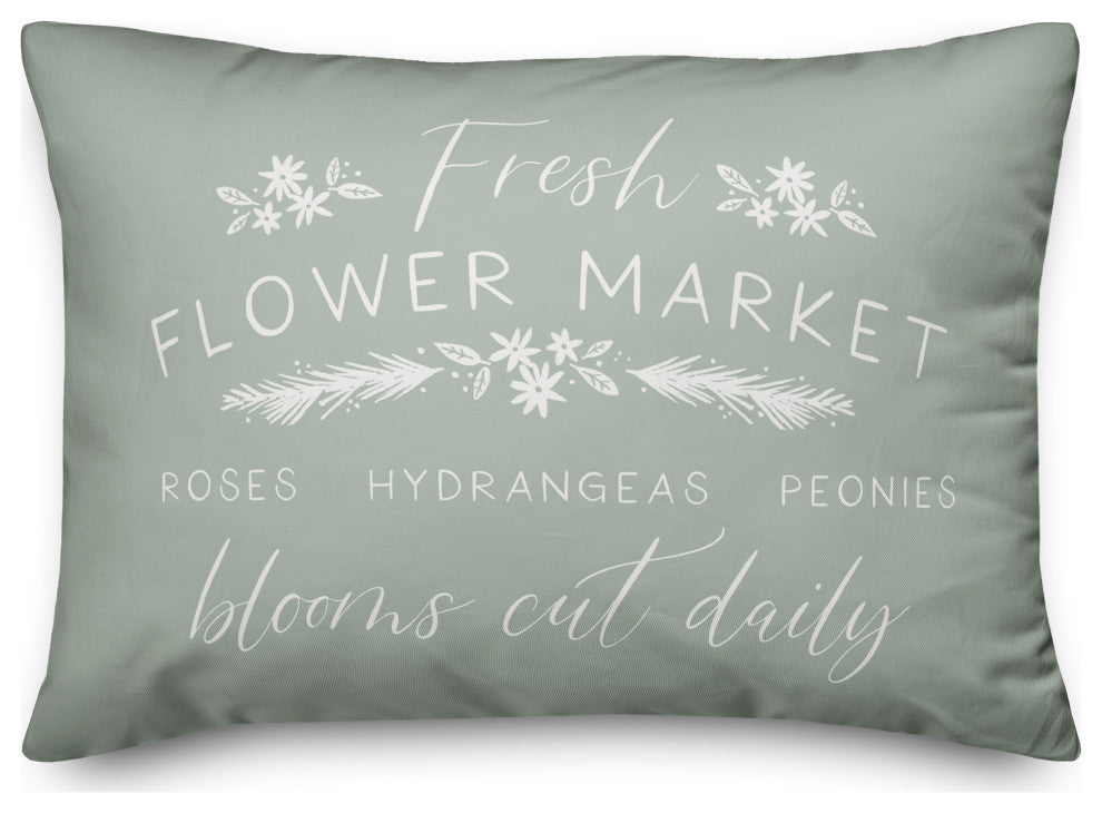Mint Flower Market 14x20 Spun Poly Pillow