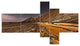 Brown Rocky Coast Portugal, Cityscape Canvas Print, 60"x32", 5 panels