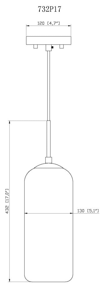 Zlite 732P17-HBR 1-Light Pendant, Matte Opal