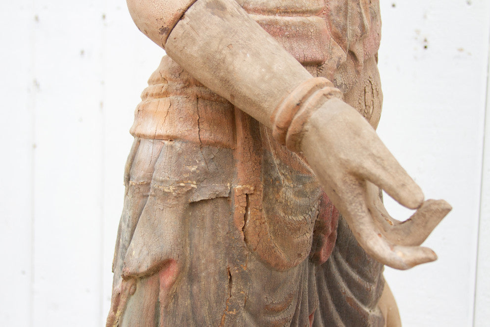 Rare Standing Antique Quan Yin Statue