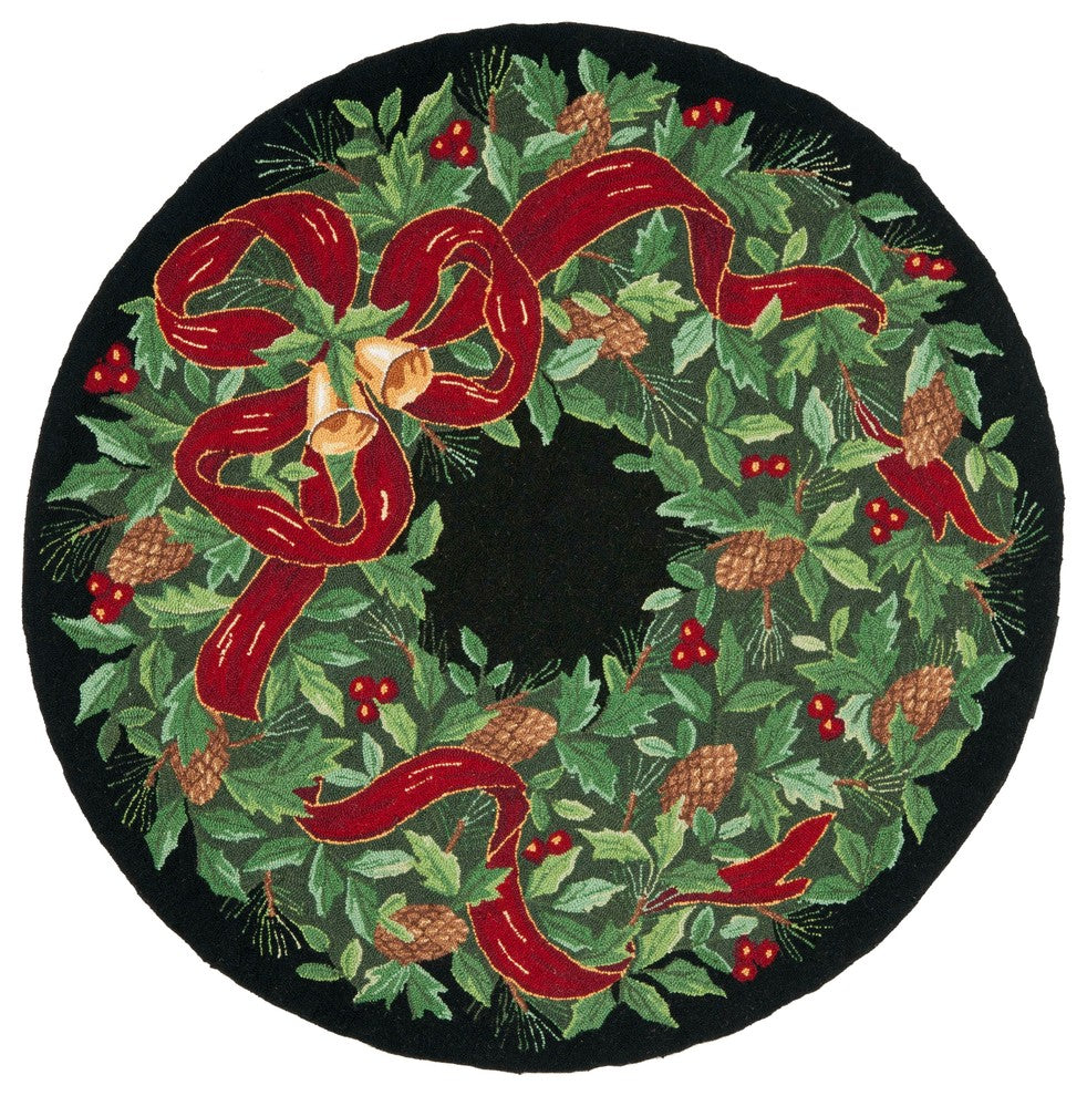 Safavieh Vintage Posters Collection, VP323 Rug, Black/Green, 6' Round