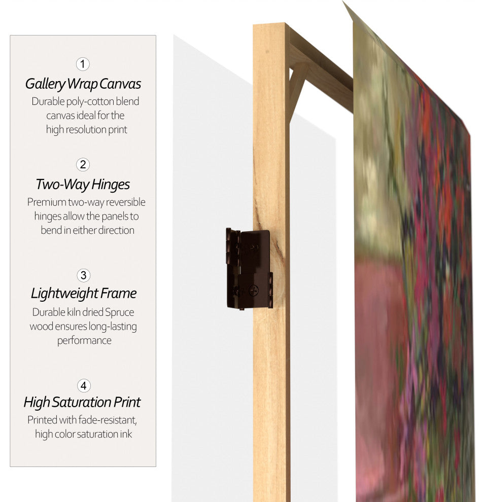 6'' Tall Double Sided Parisian Cafe Canvas Room Divider