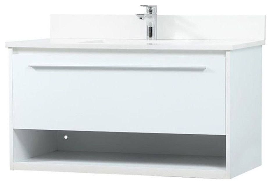Elegant Decor Roman Bathroom Vanity White