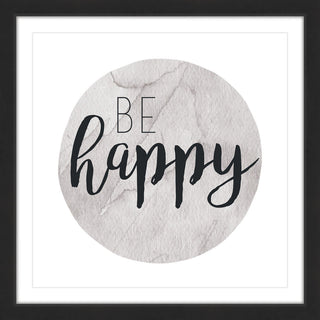 "Be Happy" Framed Painting Print
