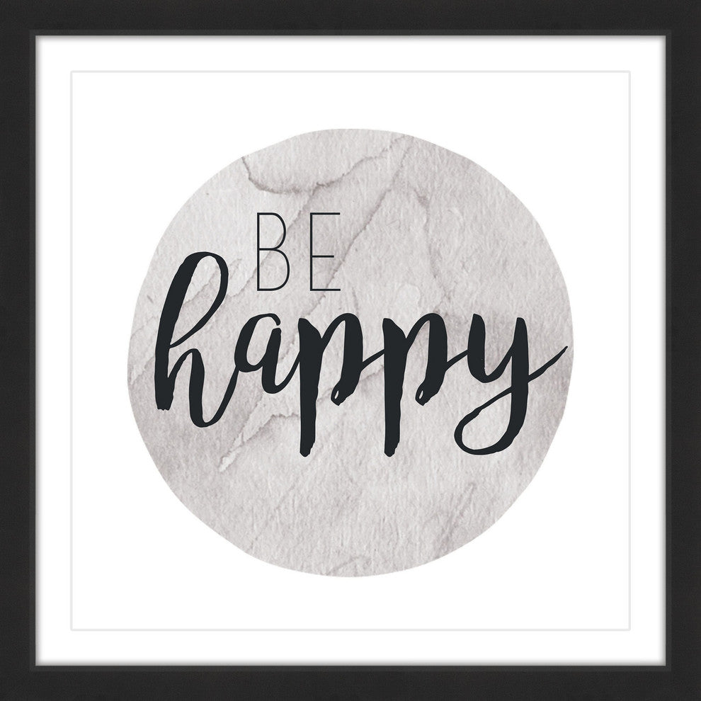 "Be Happy" Framed Painting Print