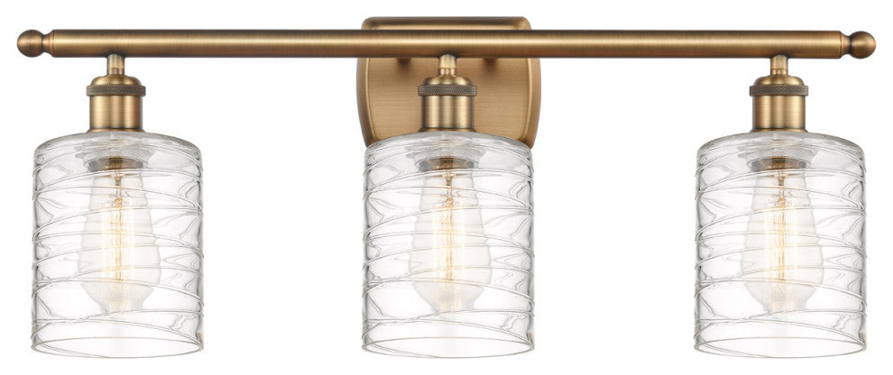 Innovations 516-3W-BB-G1113-LED 3-Light Bath Vanity Light, Brushed Brass