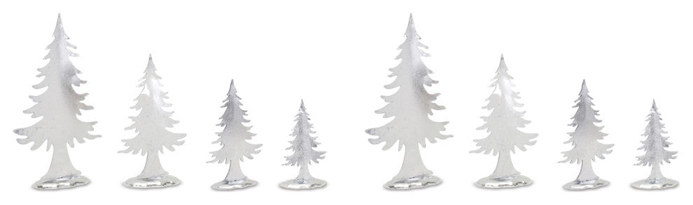 Metal Pine Tree Decor, 8-Piece Set