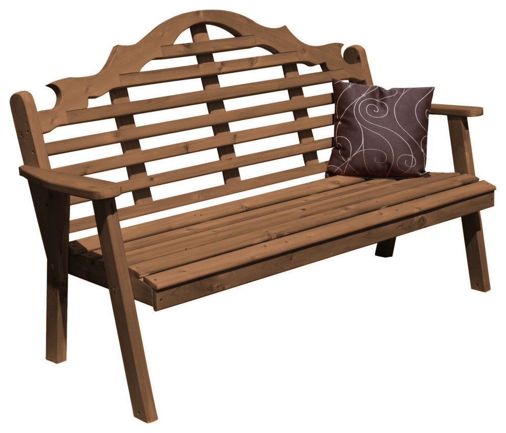 Cedar Marlboro Bench, Mushroom Stain, 6 Foot