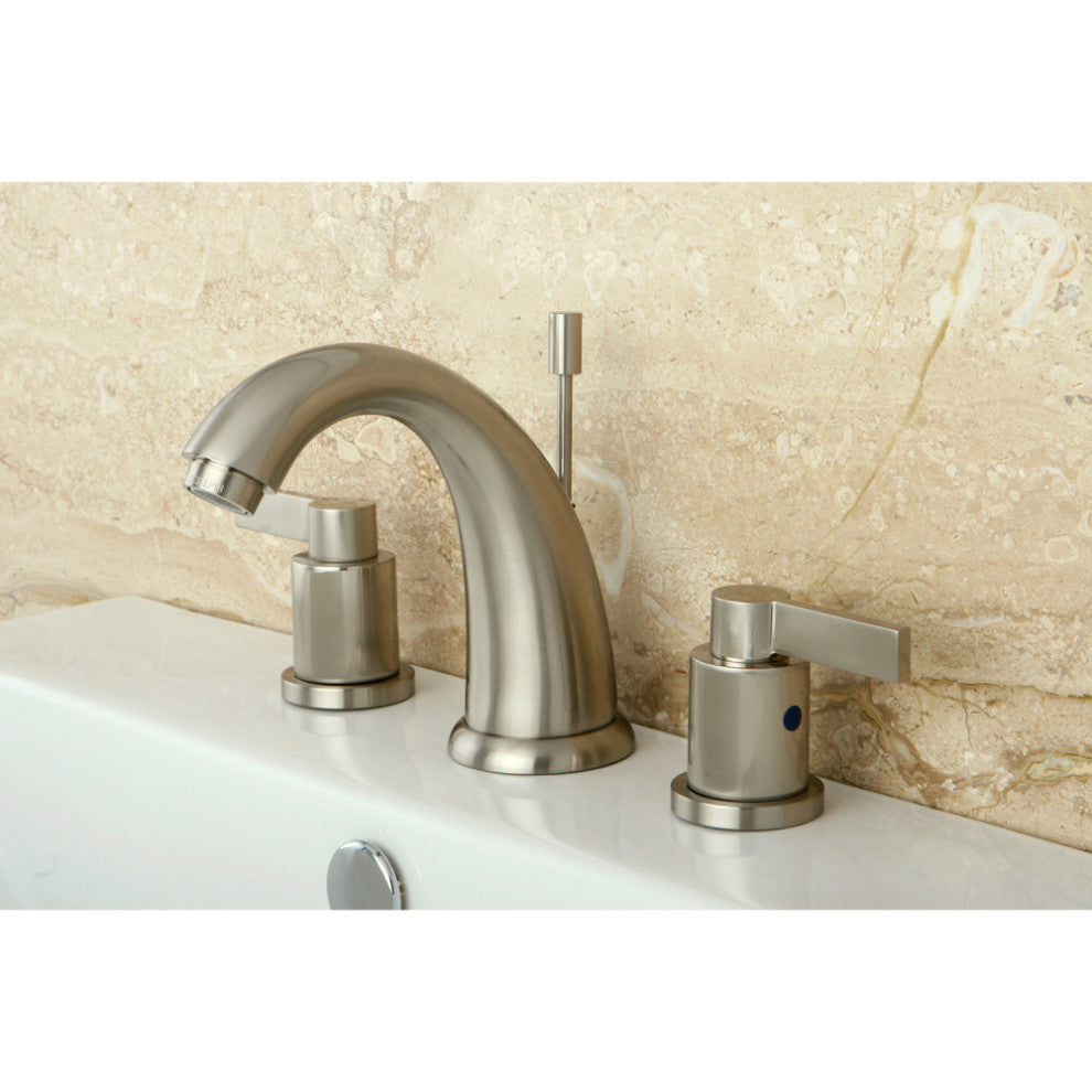 Kingston Brass Widespread Bathroom Faucet With Retail Pop-Up, Brushed Nickel