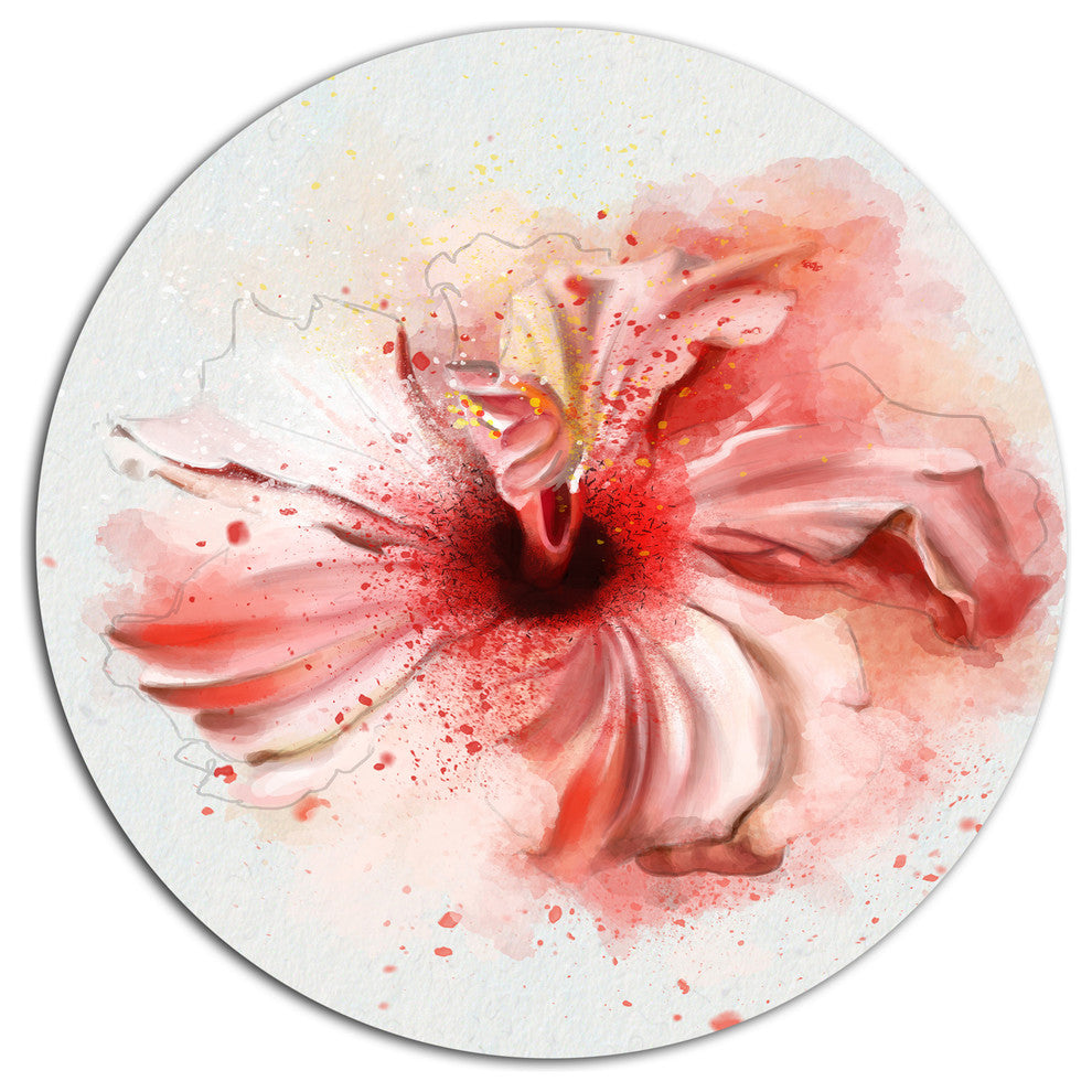 Lovely Pink Watercolor Flower, Flowers Round Wall Art, 11"
