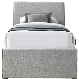 Myles Upholstered Trundle Bed, Gray, Twin, Chenille Fabric